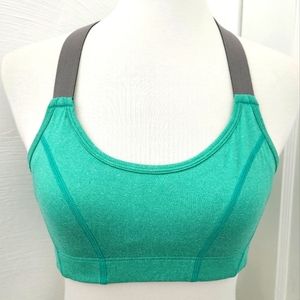 EUC Lole Luma Green Sports Bra Small Adjutable Crossover